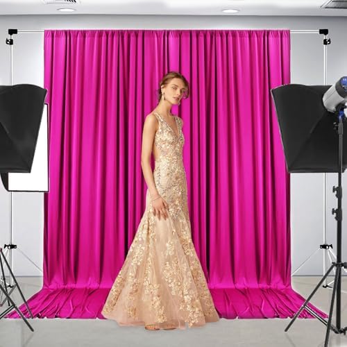 10 x 7 Feet Rose Red Backdrop Curtain for Partie, Background Curtains for Photoshoot, Birthday, Wedding, Halloween, Thanksgiving, Christmas Day, New Year Party Decorations 5Ft x 7Ft, 2 Panels - Image 4