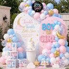 Twinkle Twinkle Little Star Gender Reveal Decorations, All-in-one Gender Reveal Decorations with Backdrop, Confetti Reveal Balloons Plates Napkins Balloon Arch, for Baby Gender Reveal Decorations - Image 5