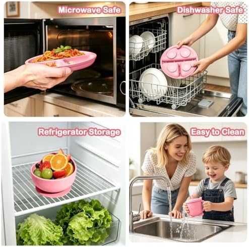 Silicone Baby Feeding Utensils Set for 6+ Months, 17 Pcs, Pink - Image 4