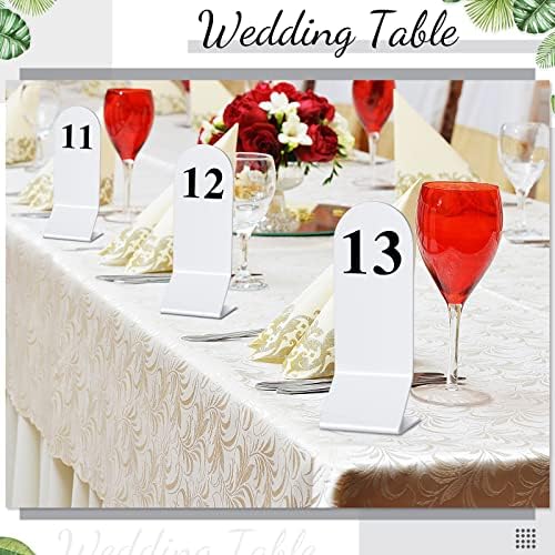 Remerry 50 Pcs Table Numbers 1-50 Acrylic Double Sided Number Cards for Restaurant Acrylic Tent Table Holders Tent Cards Wedding 2.36 x 6.3 Inch (White) - Image 4