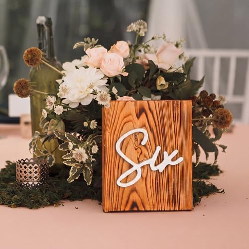 24 Pcs White Acrylic Cursive Wedding Table Numbers 1-24 - Image 3
