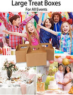 Happyhiram 50 Pack Brown Kraft Large Gable Boxes with Handles, 9x6x6 Inch - Image 6