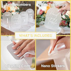 Frosted Arch Acrylic Table Numbers for Wedding Reception -20 Pack 5" x 7" White Font Table Number Centerpiece Set with Holder Stands & Head Table Sign - Anniversary, Event, Party, Wedding Table Numbers 1-20 - Image 5