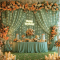 10x10ft Sage Green Backdrop Curtains with Lights Photo Drapes Wrinkle Free Fabric Backdrop Curtain for Wedding Birthday Party Baby Shower Bridal Shower Home Party Background Decorations by Shillance