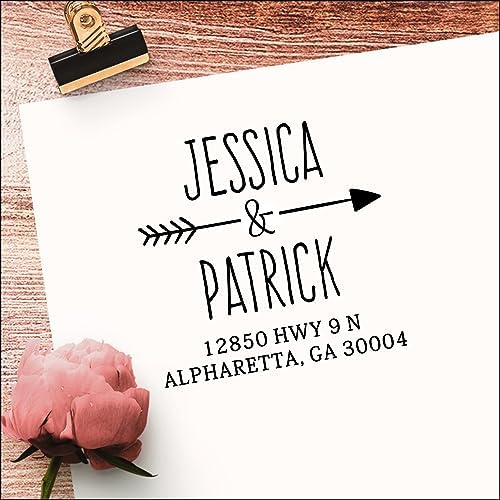 Custom Self Inking Return Address Stamp for Couples - Image 2