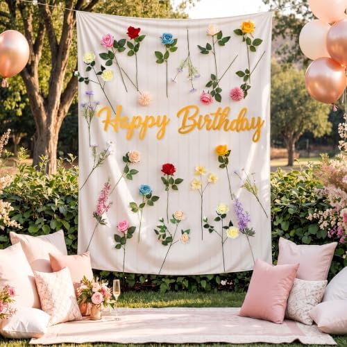 26 Pcs Happy Birthday Floral Backdrop Arch Baby Shower - Image 5