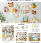 Animals Happy Birthday Foil Balloon Decorations Kit for Kids Birthday, Jungle Zoo Theme Zebra Giraffe Tiger All-In-One Party Supplies with Birthday Banner (Animal Birthday Set) - Image 4