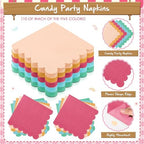 Zhehao 150 Pcs Candy Color Paper Plates Napkins Serves 50 - Image 5