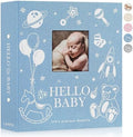 Lanpn Baby Photo Album 4x6 600 Pockets, Linen Cover Photo Book Newborn Bebe Album Memory Book with Front Window Holds 600 Horizontal and Vertical Pictures Gift for Boy Girl Baby Shower Blue by Lanpn