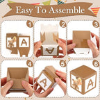 WinnerWhy 20 Pcs 4 Sets Bear Boxes with Letters for Baby Shower Brown Bear Baby Shower Centerpieces for Gender Reveal Birthday Party Table Decorations - Image 4