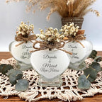 Wedding Favor guest Bulk, Set of Heart Glass Candle Party with custom sticker and dried flowers Bridal Party, Baby shower gifts (Heart Glass, Set of 50) - Image 3