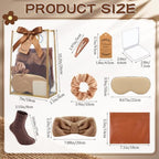 54 Pcs Baby Shower Prizes for Winners Prizes Gifts 6 Sets with Headbands Eye Masks Mirrors Hair Ties Hair Clips Socks Storage Bags Thank Card Gift Bag for Baby Shower Party Wedding(Brown) - Image 2