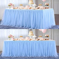 Suppromo 2 Pack 6ft Blue Tulle Table Skirts for Rectangle Tables or Round Tables Blue Tutu Tablecloth Cover for Baby Shower Boy Birthday Party Wedding Cake Dessert Table Decorations by Suppromo