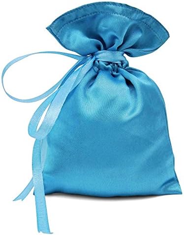 Darling Souvenir 50 Satin Drawstring Gift Pouch Small Wedding Party Favors Bag - 8" x 10" inches Baby Shower Thank You Pouches- Turquoise by DarlingSouvenirMADEWITHLOVE