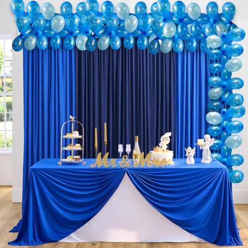 gogoparti 15ft x 10ft Royal Blue and Navy Blue Backdrop Curtains Panels for Parties Wedding, Wrinkle Free Backdrop Drapes for Wedding Birthday Party Background, 6 Panel 2.5x10ft - Image 3