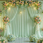 20ft x 10ft Wrinkle Free Sage Green Wedding Backdrop Curtains for Party Bridal Shower Reception Decorations Sage Green Fabric Curtain Backdrops Drapes for Photography Baby Shower Birthday Background - Image 2