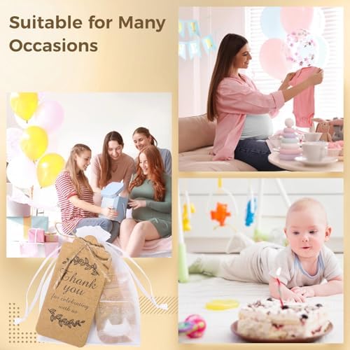 OMISTAR Popping Shower Bottle Openers Favors for Guests 24 Sets - Footprint Bottle Opener Keychain, Bottle Opener Decorations and Souvenirs with Organza Bags and Thank You Tags for Shower Parties - Image 6