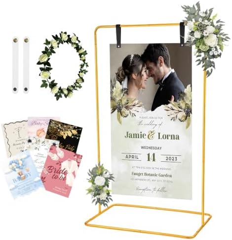 Wedding Welcome Sign Stand Fabric Banner Stand With Design Bundle Rose Vine by HuhugrynSeller