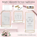 Adjustable Sign Holder, Heavy‑Duty Easel Stand, Wedding Sign Banner Stand for Wedding, Birthday, Baby Shower Events (Gold, M) - Image 3