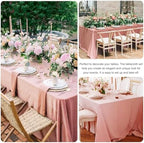 4 Pack Rectangle Tablecloth for 6 Foot Tables Washable Polyester Table Cover for Wedding Dining Table Parties Banquet（60x102 Dusty Rose） - Image 5