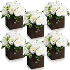 6 Sets Artificial Peonies Flower Table Centerpieces, White by Wavyknot