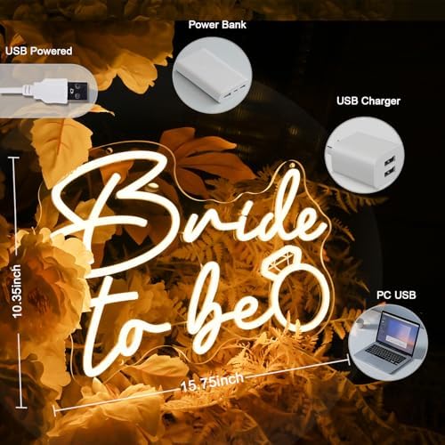 Britrio Bride to Be Neon Sign for Bridal Shower Bachelorette Party Backdrop - Image 4