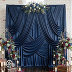 40ftx12ft Navy Blue Backdrop Curtains for Parties, Wrinkle Free 8 Panels 12 ft Long Photo Backdrop Drapes Back Drop Cloth for Wedding Birthday Photography Background Party Decor by Htper