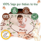 KooKooBaby Baby Monthly Milestone Blanket - 47x47 Premium Fleece Milestone Blanket for Baby Girl and Boy - Woodland Animals Monthly Baby Milestone Photo Background with Felt Circle Marker - Image 3