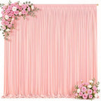 30x8ft Blush Pink Backdrop Curtain for Baby Shower Parties Pink Wrinkle Free Fabric Backdrop Curtain Wedding Photo Backdrop Drapes for Girls Birthday Party Photography Back Drop 6 Panels 5x8FT - Image 2