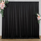 10 ft x 10 ft Wrinkle Free Black Backdrop Curtain for Parties, Polyester Black Photo Backdrop Drapes for Graduation Birthday Wedding Party Stage Curtains, Background Curtains for Stand by Outpain