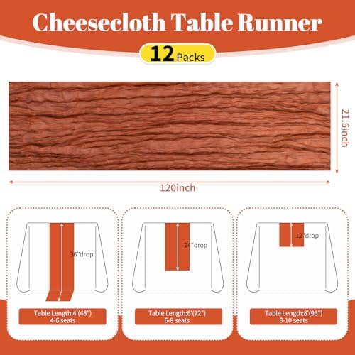12 Pack Terracotta 10Ft Cheesecloth Table Runner - Image 2