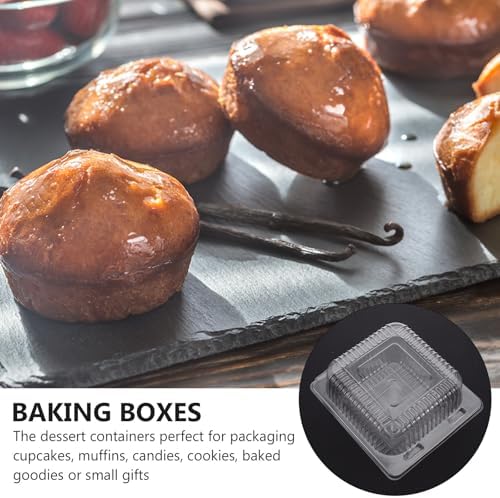 PRETYZOOM Baking Packaging Boxes 100Pcs PVC for Muffins Cookies - Image 6