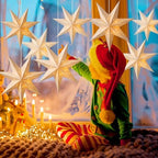Youyole 12 Set Christmas Paper Star Lantern with Lights, 7 Pointed - Image 6