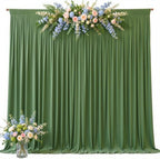 10 x 10ft Forest Green Backdrop Curtains, Green Wrinkle Free Draping Fabric Wedding Birthday Baby Bridal Shower Graduation Party Drapes for Backdrop Photography Photo Booth Background Decoration - Image 7