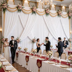 50x10FT Backdrop Curtains with Rod Pockets - Wrinkle Free Photo Stage Backdrop 10 Panels Curtains Drapes for Photography Wedding Party Baby Shower Decorations (White) - Image 2