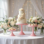 Pink 3Pcs Metal Round Cake Stand Set 8/10/12 Inch Dessert Display - Image 4