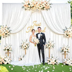 White Satin Backdrop Curtains 4 Panels - Glitter Photo Drapes for Baby Shower, 20x10FT Shimmer Back Drop Cloth, Wrinkle Free for Birthday Party Prom Wedding Stage Background - Image 6