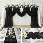 20 Pack Black 17 x 108 Inch Cheesecloth Table Runner - Boho Gauze Sheer Fabric for Wedding Baby Shower Party Home Decor - Image 7