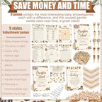 Sherr 476 Pcs Coffee Baby Shower Game Set, 9 Style Baby Shower Activities - Image 4