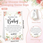 RoundFunny 33 Pcs Baby Shower Diaper Changing Game Supplies, Rose - Image 3
