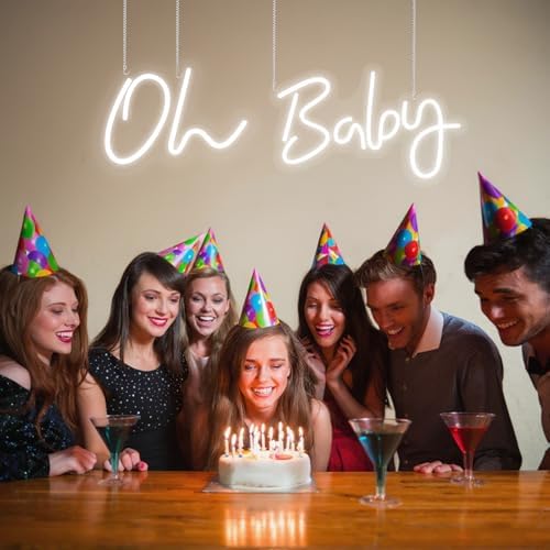 Oh Baby Neon Signs - 25” X 10” Led Light Up Oh baby Sign for Backdrop Decor Baby Shower Wedding Birthday Gender Reveal Party Decorations - Image 5
