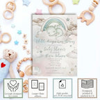 Amanda Creation Dragon Baby Shower Invitations, 20 Personalized 5x7 Cards with Envelopes, Personalized Baby Shower Invitations for Boys, Little Dragon Design - Image 2