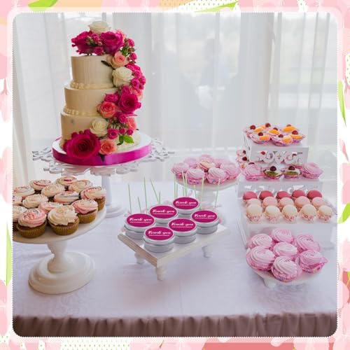 MTLEE 50 Pcs Fuchsia Hot Pink Thank You Candles Baby Shower Wedding Favors - Image 3