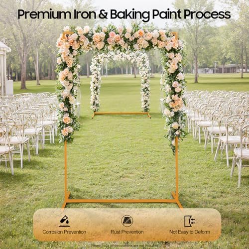 6.6ftx5ft Backdrop Stand, Portable Pipe and Drape Backdrop Stand for Parties Silver Wedding Garden Balloon Arch Frame for Wedding Birthday Parties Banquets Background Decor (4.9x 6.6ft) - Image 3