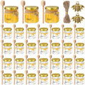 Shellwei 30 Set Mini Glass Honey Jars 1.5 oz Honey Jars Party Favors Bulk with Dipper and Gold Lid, Bee Pendant, and Silk Ribbon for Guests Wedding Baby Shower Favors Gifts by Shellwei
