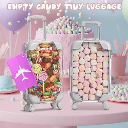 Teecyhooo 12 Pcs Mini Suitcase and 12 Pcs Metal Luggage Tags with Card - Image 4
