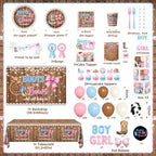 Boots Or Bows Gender Reveal Decorations, All-in-one Boots Set - Image 4