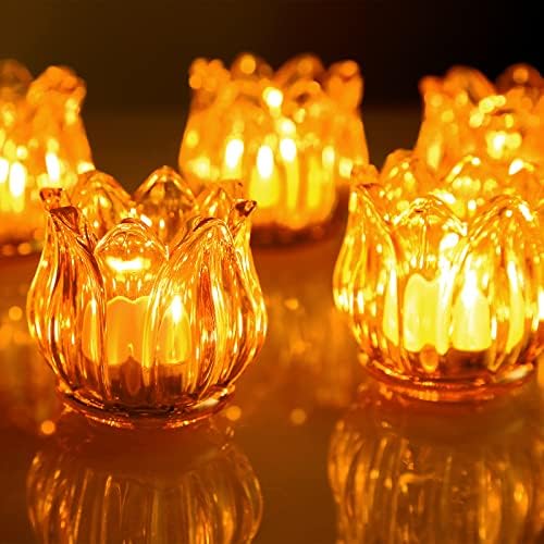 GOLDEAL 24Pcs Gold Votive Candle Holders, Thick Glass Tea Light Candle Holder Bulk, Tealight Candle Jars for Wedding Table Decor, Party Supplies, Bridal Shower Decorations, Centerpieces for Tables - Image 3