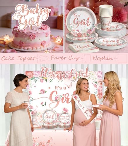 323Pcs Baby Shower Decorations for Girl, All-in-One Set for 25 Guests - Image 5