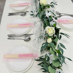 50pcs Paper Hand Fan with Organza Bags Bamboo Handheld Folding Fan DIY Decorative Wedding Party Favors (Pink) - Image 3